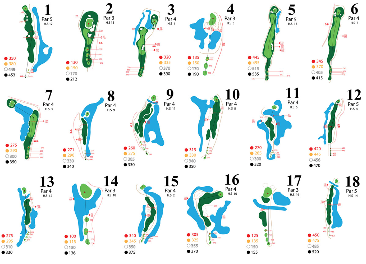 North Hill Golf Club Chiang Mai Course layout